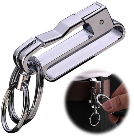 Fine jade2 Gürtelschlaufe Schlüsselanhänger Clip EDC Gürtel Schlüsselanhänger Clip Schnellverschluss Taktischer Schlüssel Clip mit Schnellverschluss Clip für Polizei, Feuerwehr, Herren Hosen Jeans
