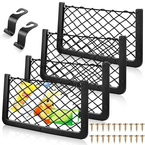 Storage Nets for Campervans,2Pcs Cargo Net Car Storage Net Campervan Van Storage Solutions with Plastic Frame Elastic Mesh Bag Organizer Pocket (36 * 18cm)