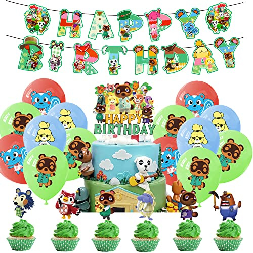 SMLHPARTY Kindergeburtstag Deko Party Deko Geburtstag Luftballons, Kuchentopper, Girlande Mehrfarbig Cartoon