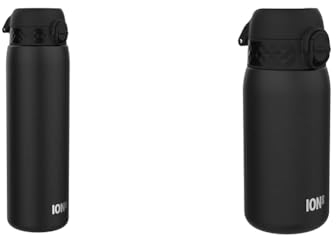 Ion8 1 Liter Edelstahl Trinkflasche, Auslaufsicher, Einhandöffnung & Kinder Trinkflasche, Edelstahl 400ml, Auslaufsicher