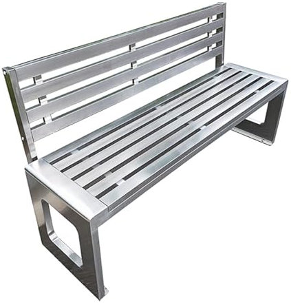 NRNQMTFZ Gartenbank Moderne Parkbänke für den Außenbereich,Edelstahl Gartenbank Mit Rückenlehne,Wetterfest Parkbank, für Rasen, Innenhöfe, Terrassen(100cm/393.4in)