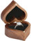 Manqyi Walnuss Holz Ring Box, Walnuss Herz Ringschatulle mit Softem Samt, Herzförmige Ringschatulle, Vintage Holz Ringkästchen für Verlobung Hochzeit