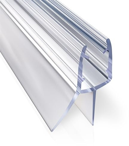 minify Duschdichtung für Glastüren (5-8mm) – Dichtung Dusche Glastür Transparentes U-Profil mit Milchglas-Dichtlippen in verschiedenen Längen erhältlich [ 1 x 90CM ]