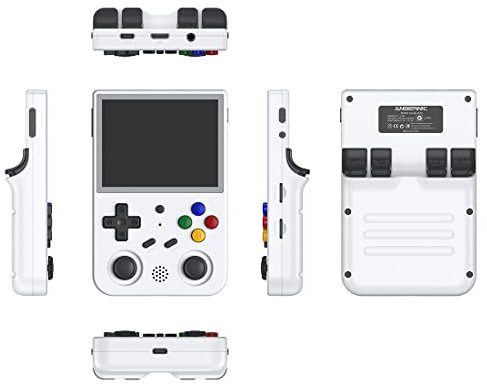 LNEMYQRS RG353V - Consola de juegos portátil retro de mano 16G + 256G 34000+ juegos, pantalla IPS de 3.5 pulgadas, alta resolución, soporta doble PK/Linux/Android11/eMMC 5.1+16GB TF