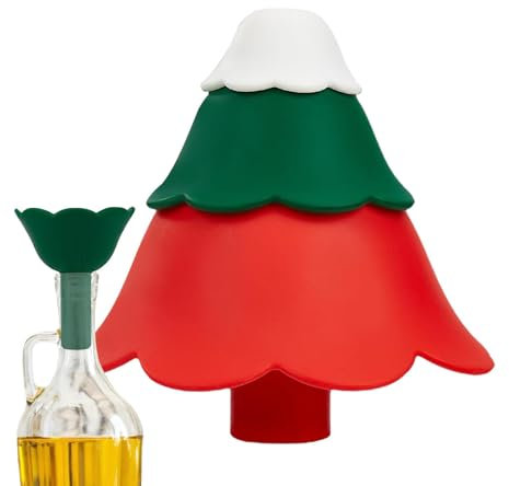 Küchentrichter-Set, 3X Wasserflaschen-Flüssigkeitstransfer Im Weihnachtsbaum-Design, Küchentrichter Zum Befüllen Von Flaschen, Silikon-Küchentrichter, Spülmaschinenfester Kochtrichter