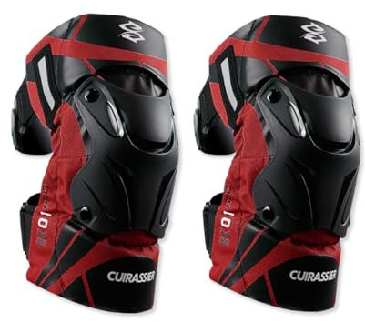 OLYSPM 2 Piezas de Rodilleras de Moto,Rodilleras Moto,Rodilleras MTB con Carcasa Resistente y Acolchado Suave,Rodilleras Motocross Ajustables para 40 a 90 KG