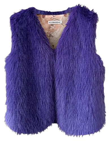 Pamqsen Warehouse Deals Angebote Weste Damen Kunstpelze Westen Einfarbig Ärmellose Fellweste Elegant Vest Jacke Winter Warme Pelzmantel Flauschig Pelzweste Kunstfell Pelzjacke Parka Fell Mantel