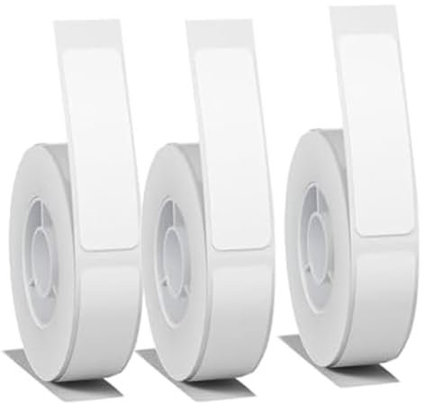 Terphadp Weißes Etikettenpapier für D11 D110 D101 Etikettendrucker, 3 Rollen, 12 X 40 Mm, Wasserfest, für Selbstklebendes Klebeband