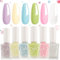 DMQ Pastel Nail Polish Kit, 6Pcs Spring Summer Nail Varnish Set, White Pink Yellow Blue Green Purple Nail Gel - Candy Macaron Quick Dry Nail Paint for Girls DIY Nail Art at Home - No Need Cure