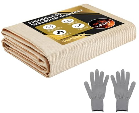 Welding Blankets 94X100CM Fire Pit Grill Mats Fireproof Blanket Heat Resistant Under Grill Pads Fiberglass Thermal Insulation Blanket Stove Retardant Protective Smoker Cover Heat Shield