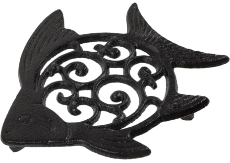 HEALSOPTHY Stepping Stones Outdoor Walkway Fish Garden Decoration Stone Iron Black Detailed Craftsmanship for Lawn and Home Decoration