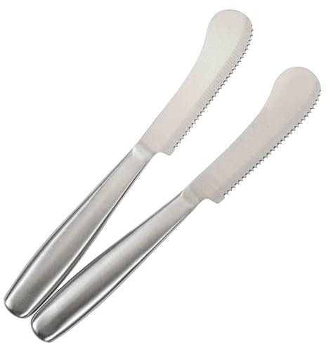 SIDCO Frühstücksmesser Edelstahl 2 x Brötchenmesser Buttermesser Buckelsmesser Küchenmesser