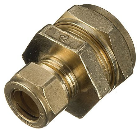 15mm x 8mm Brass Compression Reducing Coupling - Bag of 2