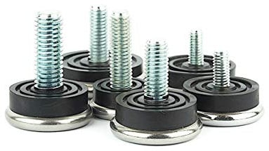 Furniture Feet Threaded Gliders Stainless Steel (Pack of 8) - Made in Germany - 30mm Diameter Base- 13mm, M6 Thread (Please See 2nd Image for Dimensions Before Purchasing) Keay Vital Parts