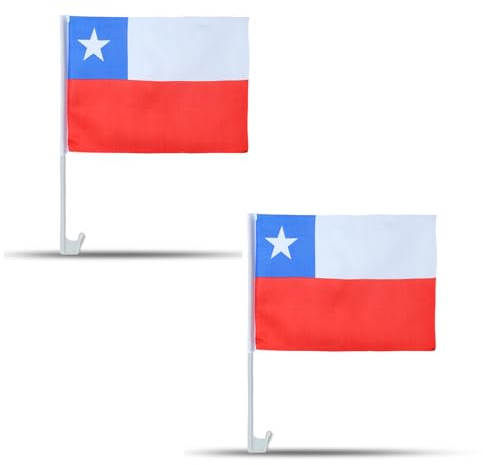 2er SET Auto Flagge Fahne WM Länder Fußball Fan Farbe: Chile