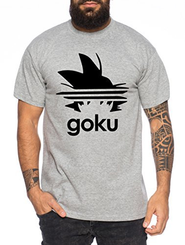 Adi Goku Herren T-Shirt Dragon Master Son Ball Vegeta Turtle Roshi Db, Farbe:Dunkelgrau Meliert, Größe:3XL