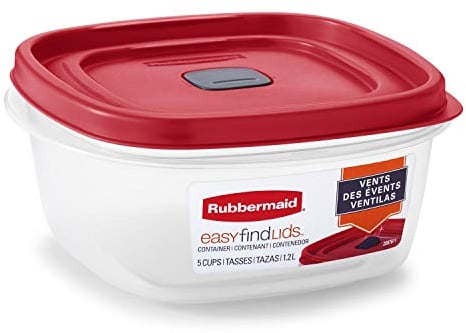 Rubbermaid 2030353 Easy-Find Lid Food Storage Container, Plastic, Red