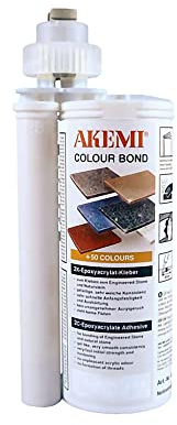 Akemi Colour Bond Farbkleber 250ml, rot CC 1230 I 2-Komponentenkleber zur nahtlosen Verklebung von Kunststein, Naturstein- und Keramikplatten im Innenbereich – 12954