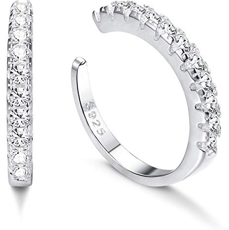 Milacolato CZ Boucles D'Oreilles en Argent Sterling à Zircon Cubique Boucles D'Oreilles pour Cerceaux pour Femmes Zircon Huggie Boucles D'Oreilles non Piercing Argent