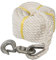 20m x 18mm Gin Wheel Rope & Hook -2000KG Steel Eyelet Strong Lifting Pulley Cord - Multifilament Wire - Builders Scaffolders Hoist Rope