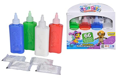 Simba 106322454 - Aqua Gelz Nachfüllset Halbtransparent, Soft Figuren in 3D gestalten, Farbgel in Formen tauchen, ab 8 Jahren