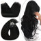 Ugeat Microring Extensions Echthaar 45 cm Schwarz Glatt Echthaar Extensions Microring Schwarz #1 Natürliche Extensions Echthaar Microring Loop Haarverlängerung 50g 50s für Datum