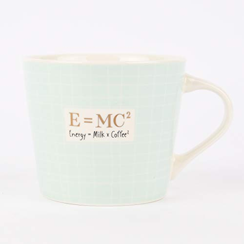Grafik-Werkstatt Kaffee-Tasse mit 100% Echtgold | Porzellan Tasse | 420 ml | E = MC², 61436, Weiß