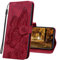 MRSTER Coque pour Xiaomi Redmi Note 8 Rabat Étui, Redmi Note 8 Protection Housse en Cuir PU, Coques Portefeuille pour Xiaomi Redmi Note 8. CY2 Butterfly Red