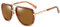 Dollger Übergroße Quadratische Sonnenbrille für Männer Frauen Pilot Shades Gold Frame Retro Brille（Champagnerrahmen / Tee）