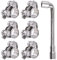 Glarks 6Pcs 17-19mm T-Bolt Hose Clamps 304 Stainless Steel Heavy Duty Ear Clamp Tube Clamp Adjustable Pipe Clamps for 0.7''-0.75'' Dia Range Hose (17-19mm)