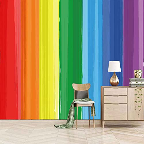 FVGKYS 3D Effekt Wandtattoo 200x150cm Wandbild Tapeten Kreative Bunte Streifen Wandgemälde Abziehbild Deko Innen Wandgemälde Selbstklebend Tapeten Wohnzimmer Schlafzimmer Büro Wanddeko