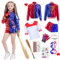 Amycute Quinn Disfraz de cosplay para adultos y niños, niñas, villano, juego de disfraz suicida, incluye chaqueta, camiseta, pantalones cortos y guantes para Halloween, carnaval, cosplay (150)