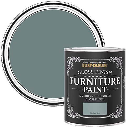 Rust-Oleum Peinture Bleue pour Meubles, Finition Brillante - Bleu Gris 750ml