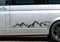 Berg/ALM Auto Aufkleber mit Schriftzug Offroad, Gebirge Grafik, Silhouette, (318/5) (schwarz Glanz, 30 x 6 cm)