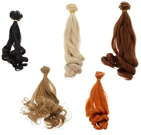 Toyvian Rot 5st Puppe Perücke Lockiges Puppenhaar Zum Basteln Puppenherstellungswerkzeug Puppen Haare Friseur Puppe Gerade Perücke Puppenhaare Hochtemperaturdraht Künstlich Materialien