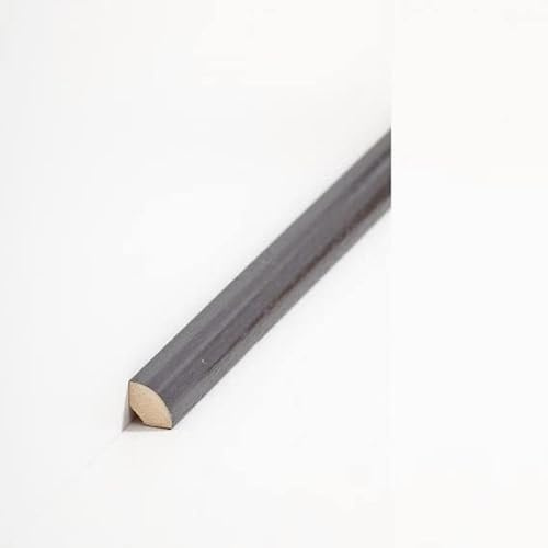 PROVISTON | Viertelstableiste | Massivholz | 14 x 14 x 2000 mm | Anthrazit | Fußleiste | Sockelleiste | 10 Meter