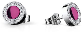 BERING Damen-Ohrstecker rund silber/lila 707-190-05