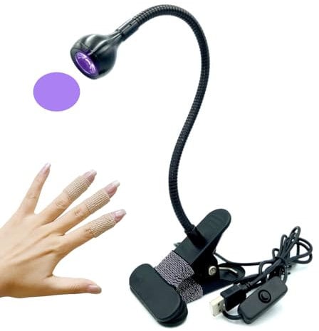 ZOELASS Gooseneck Flash Cure Lamp for Gel x Nails with Soft arm and Standing Steel clamp 5V USB Input Gel tip lamp