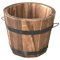 Tonneau Bois Pots- Motif Seau Rond: Cm Jardin en Bois de Taille Décoratif Bar Seau Poterie Trous de * Plantes D' extérieur Jardinière Marron Carbonisé Bois Jardinière en Bois