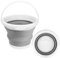 Cubo plegable para fregona y cubo de hielo, 5 L (1.3 galones), cubo de silicona para limpieza del hogar sin juego de escurridor, cubo portátil de suministros de limpieza de baño para limpiar Caddy