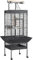 Abician Cage à Oiseaux sur Pied Voliere Oiseaux Interieur Cage pour Perruches à roulettes Grand Cage Oiseaux en Métal 66,5 x 65,6 x 156,5 cm Noir