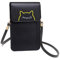 Narunii Damentasche, Geldbörse, Schulterriemen, Geldbörse, Mini-Handytasche, aus PU-Leder, transparent, für Touchscreen, Schwarz , 12cmx19cm