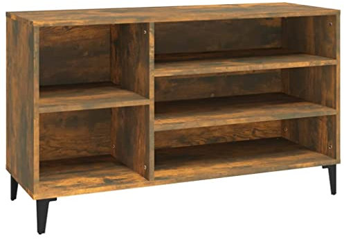 vidaXL Schuhregal Schuhschrank Schuhablage Schuhständer Schuhaufbewahrung Schuhorganizer Schuhkommode Räuchereiche 102x36x60cm Holzwerkstoff