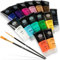 OfficeTree Juego de 14 pinturas acrílicas por tubo de 100 ml, base de agua, juego de pintura acrílica para piedras, 14 colores en tubos para pintura acrílica, suministros de manualidades y artistas
