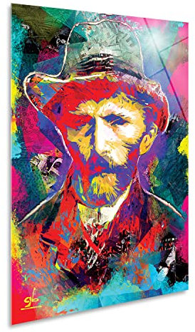 Giallobus - Gemälde - Van Gogh Pop Art Selbstporträt - Acrylglas - 100x140 - Bereit zum Aufhängen - Moderne Gemälde für zu Hause