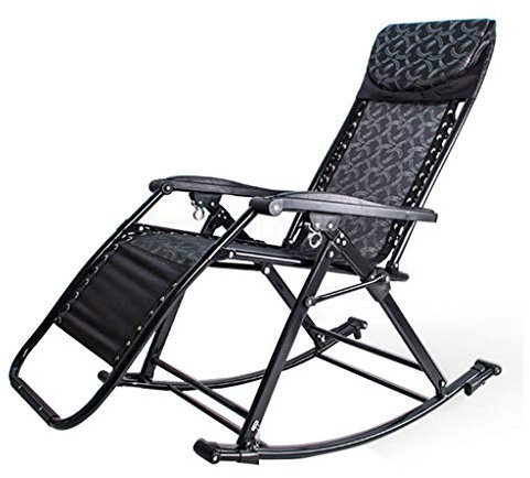 Balkon Büro Relaxsessel Liege Terrassenstuhl Schwarz Schaukelstuhl | Zero Gravity Locking Recliner Chair Wohnzimmer Garten Rasen | Outdoor-Liegestuhl Oversize Folding,Max.1
