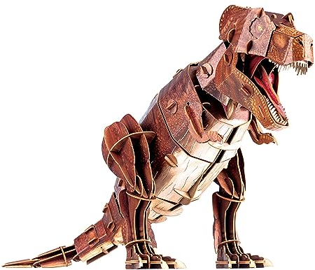 mierEdu 3D Puzzle Tyrannosaurus Rex – Beweglicher Dinosaurier-Bausatz für Kinder ab 6 Jahren – Lernspielzeug zur Förderung von Motorik & Konzentration – Detailgetreues Modell für kleine Forscher