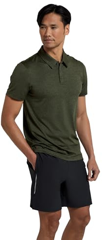 Mountain Warehouse Deuce IsoCool Men’s Polo - Quick Dry T-Shirt, Highly Breathable Tee, Wicking Top with Classic Polo Design - for Spring Summer & Travelling Dark Khaki L