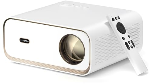 WANBO X5 Full HD Native 1080P 4K HDR, 1100 ANSI | Proyector para Android doméstico 1G+16G | Auto (Focus + Keystone) | Altavoz de 10W | WiFi 6, BT | Cine al aire libre