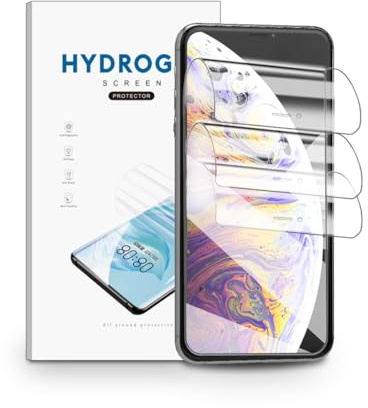 nvskvd 3 Stück Hydrogel Folie für iPhone XS Max | TPU Displayschutzfolie HD Klar, Flexibel Folie Fingerabdruck-ID Unterstützt, Schutzfolie Selbstheilend